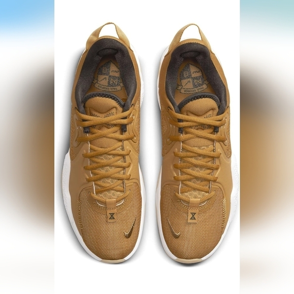 Nike Men's PG 5 Wheat Metallic Gold-Grain 9.5 - Picture 2 of 15